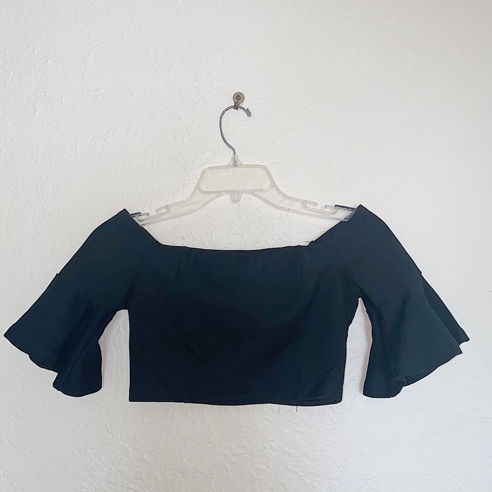 Black off the shoulder top